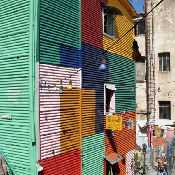 Bunte Häuser in La Boca, Buenos Aires